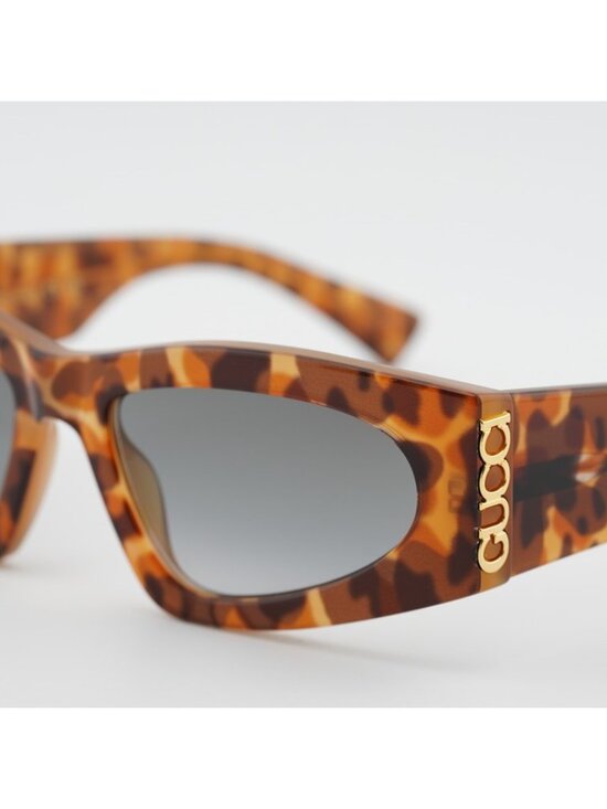 Gucci GG2040S 004 Sunglasses Havana Cat Eye Frame, Grey Gradient Lenses main image 8